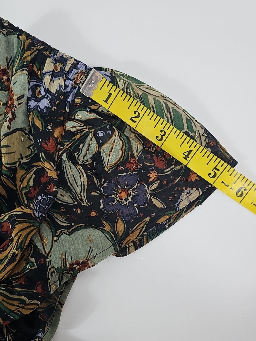 12th Tribe Floral Maxi Dress M Open Back Tiered Boho Garden Wedding Botanical - Picture 14 of 16